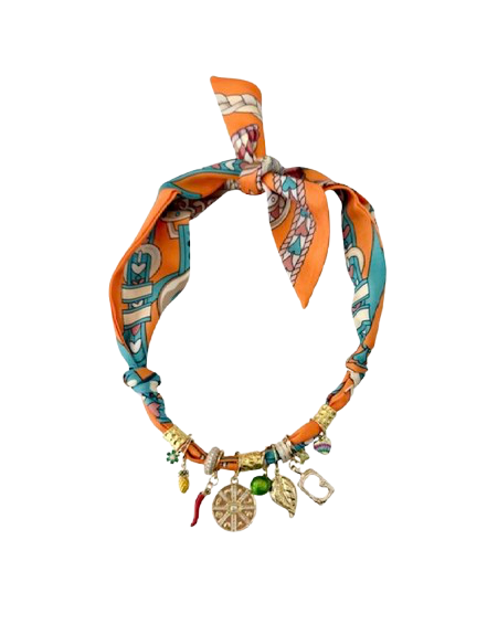 Camron Multi Charm Scarf Necklace