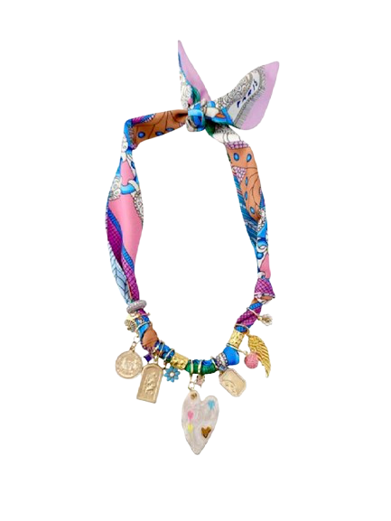 The Fallon Multi Charm Scarf Necklace