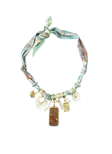 The Lisa Multi Charm Scarf Necklace